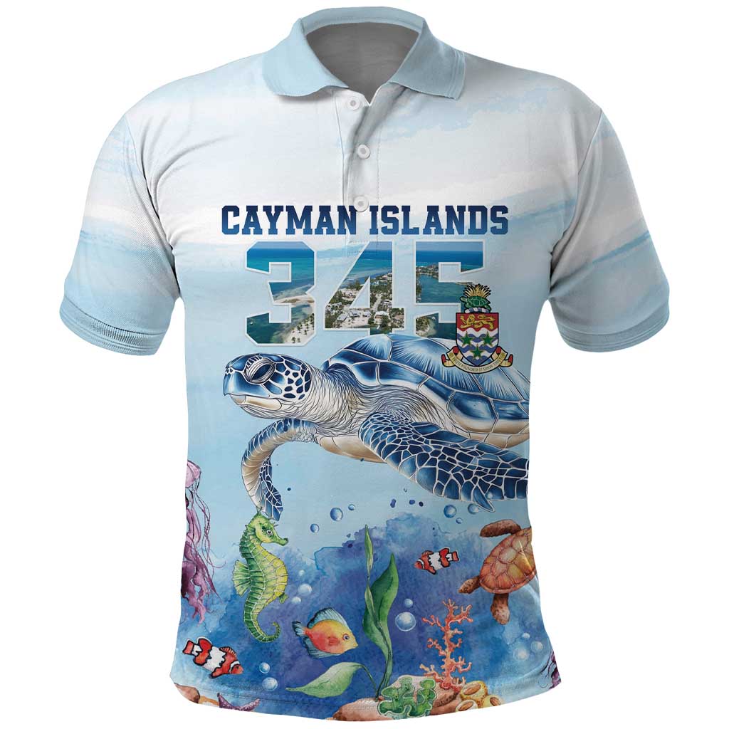 Personalized Cayman Islands 345 Polo Shirt Watercolor Turtle LT18