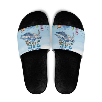 Personalized Cayman Islands 345 Slide Sandals Watercolor Turtle LT18