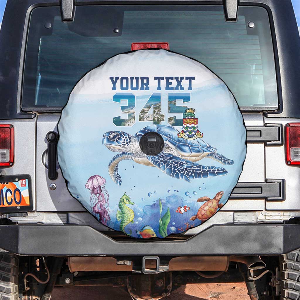 Personalized Cayman Islands 345 Spare Tire Cover Watercolor Turtle LT18