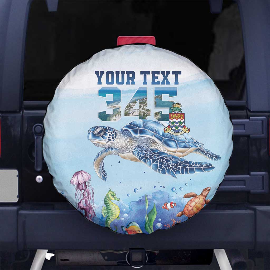 Personalized Cayman Islands 345 Spare Tire Cover Watercolor Turtle LT18
