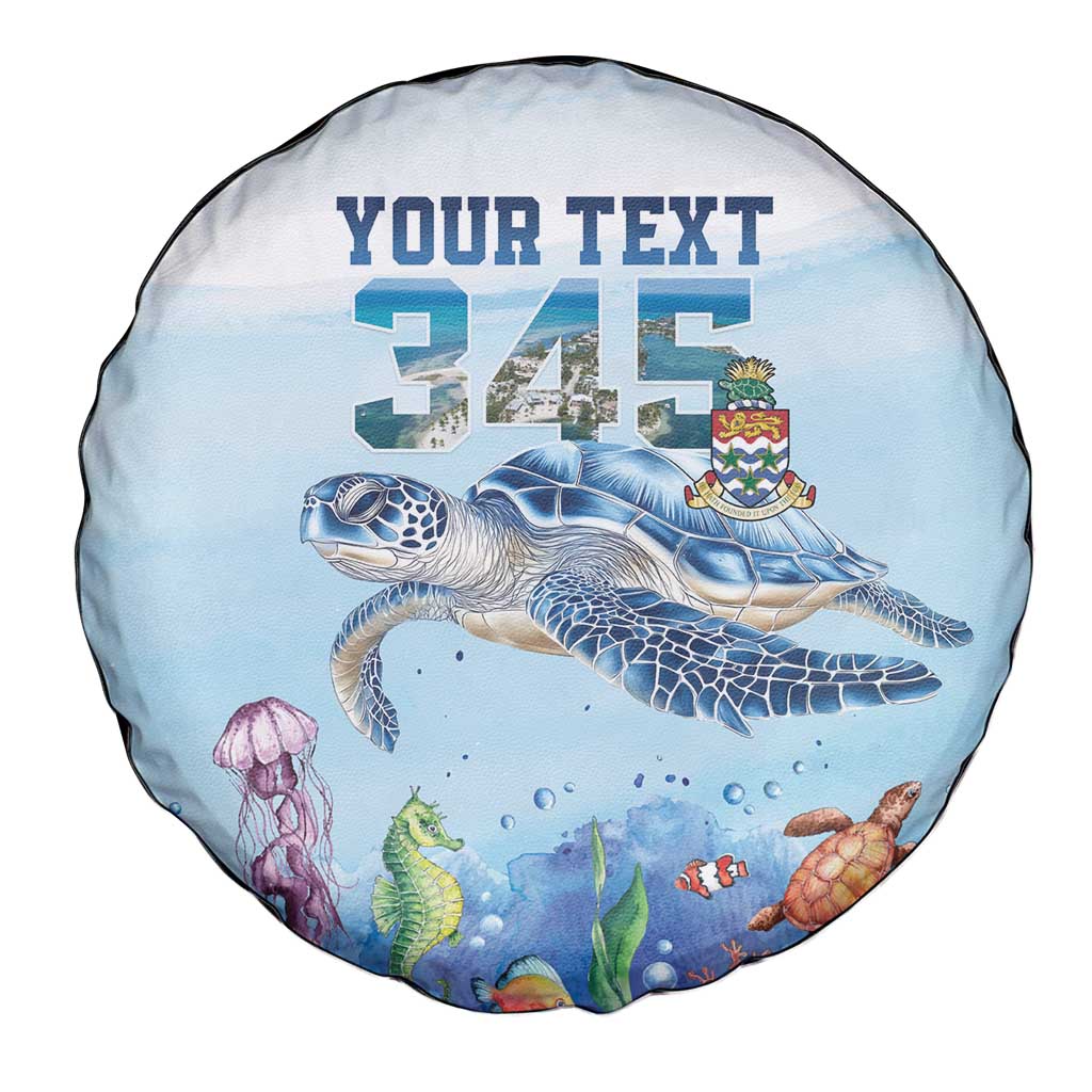 Personalized Cayman Islands 345 Spare Tire Cover Watercolor Turtle LT18