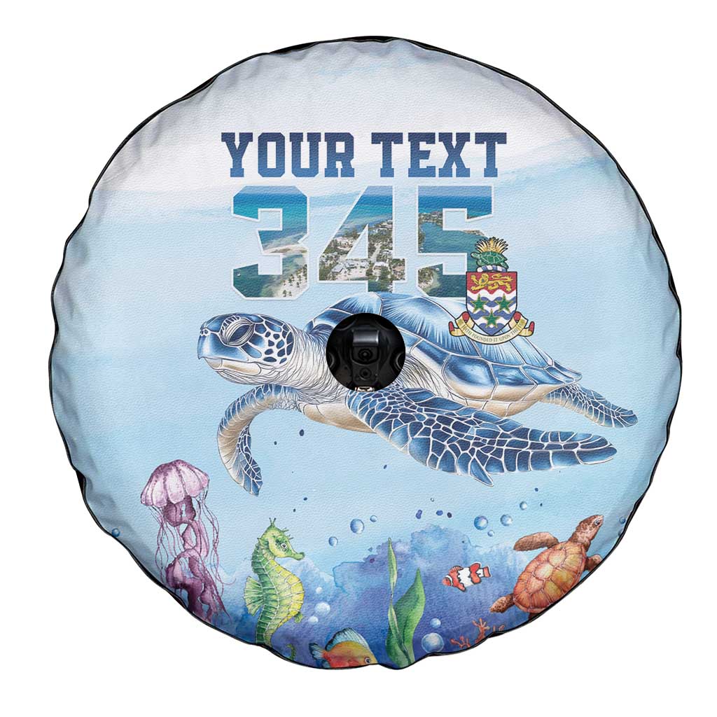 Personalized Cayman Islands 345 Spare Tire Cover Watercolor Turtle LT18