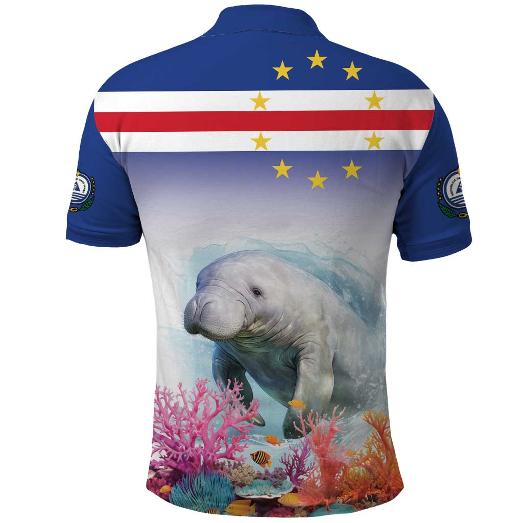 Cape Verde Manatee Polo Shirt Coral Reef With Flag Style LT18