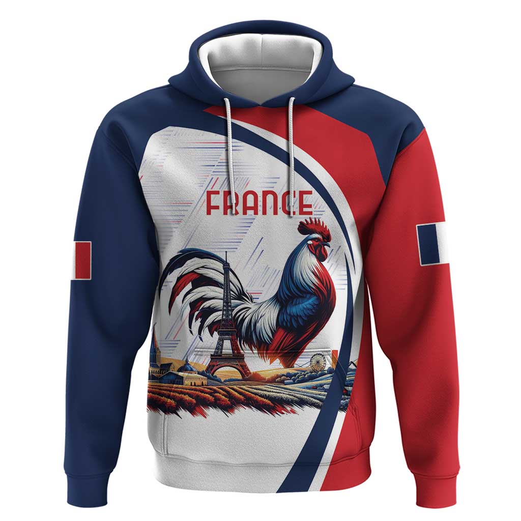 Personalized France Hoodie French Rooster With Eiffel Tower LT18