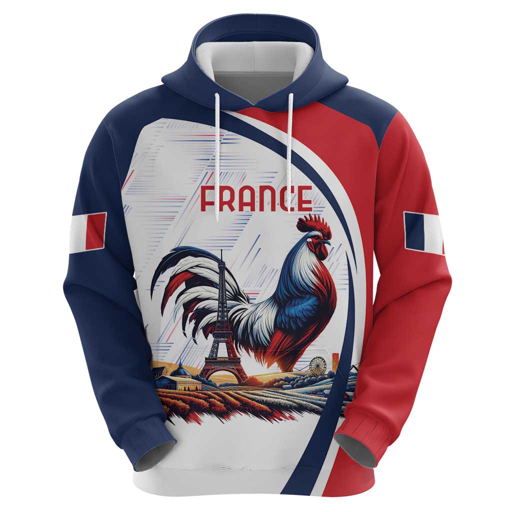 Personalized France Hoodie French Rooster With Eiffel Tower LT18