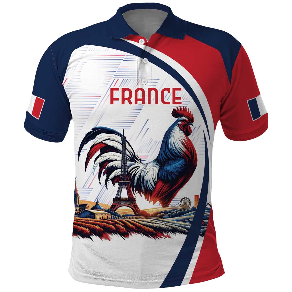 Personalized France Polo Shirt French Rooster With Eiffel Tower LT18