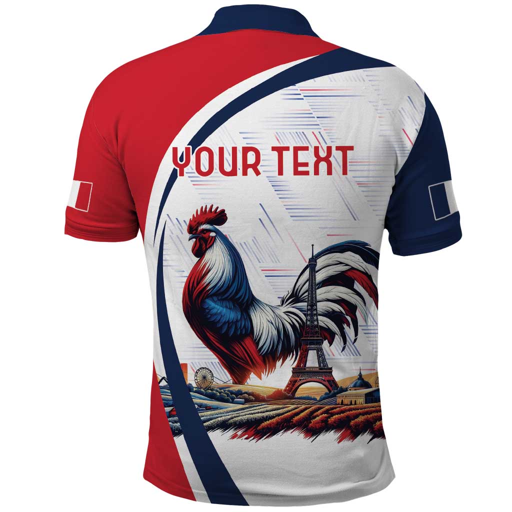 Personalized France Polo Shirt French Rooster With Eiffel Tower LT18