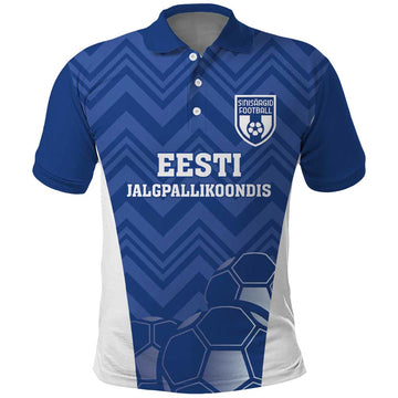 Custom Estonia Football Polo Shirt Eesti Jalgpallikoondis LT18