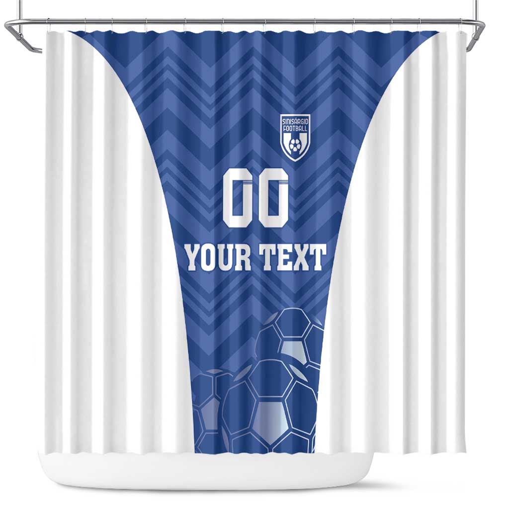 Custom Estonia Football Shower Curtain Eesti Jalgpallikoondis LT18