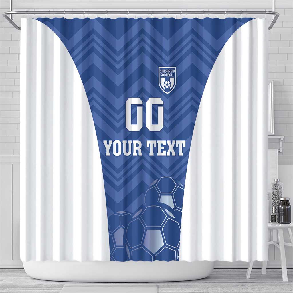 Custom Estonia Football Shower Curtain Eesti Jalgpallikoondis LT18
