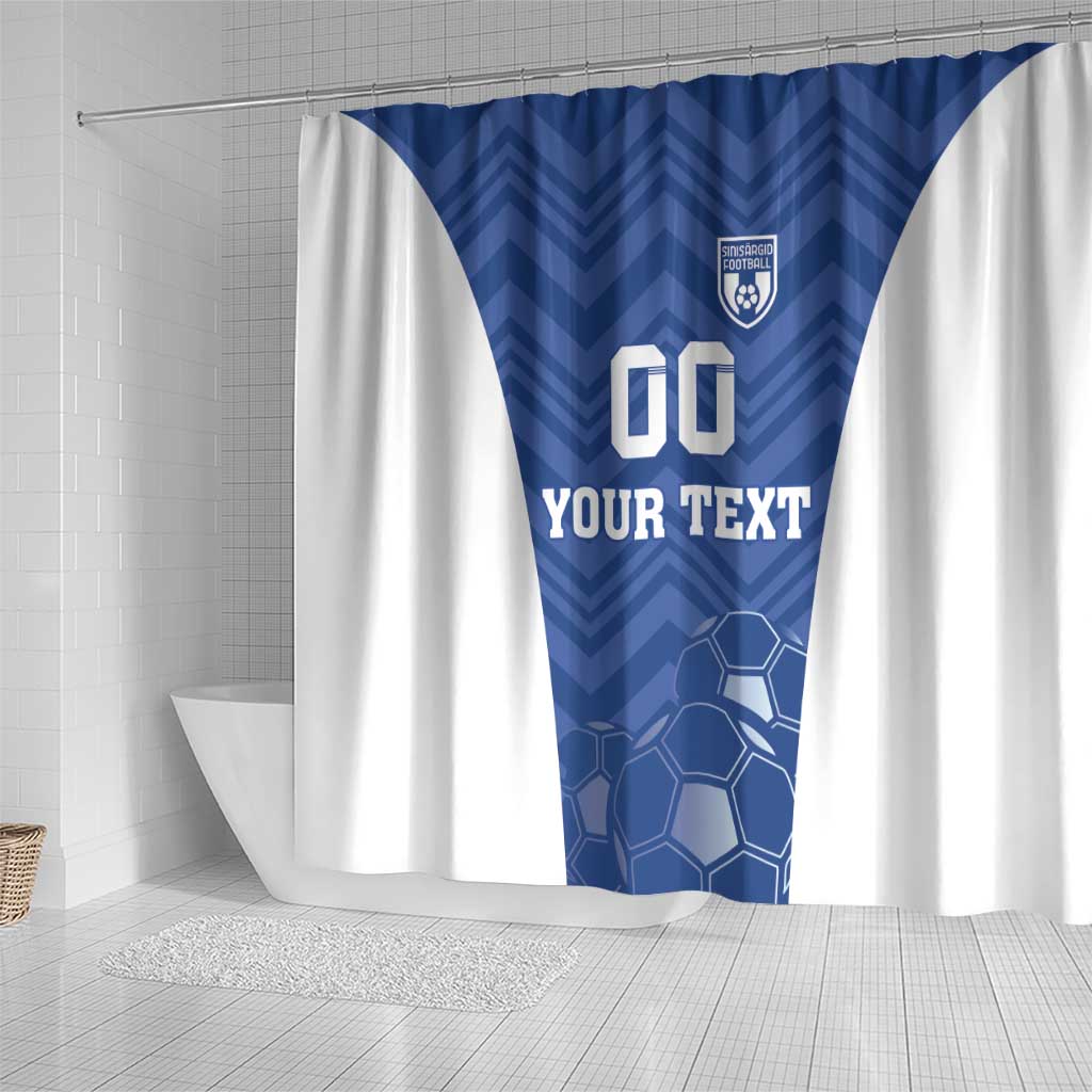 Custom Estonia Football Shower Curtain Eesti Jalgpallikoondis LT18