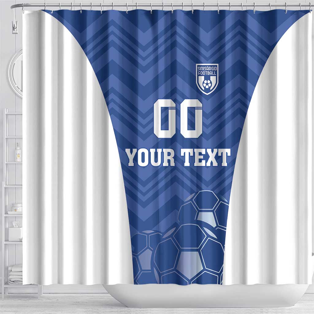 Custom Estonia Football Shower Curtain Eesti Jalgpallikoondis LT18