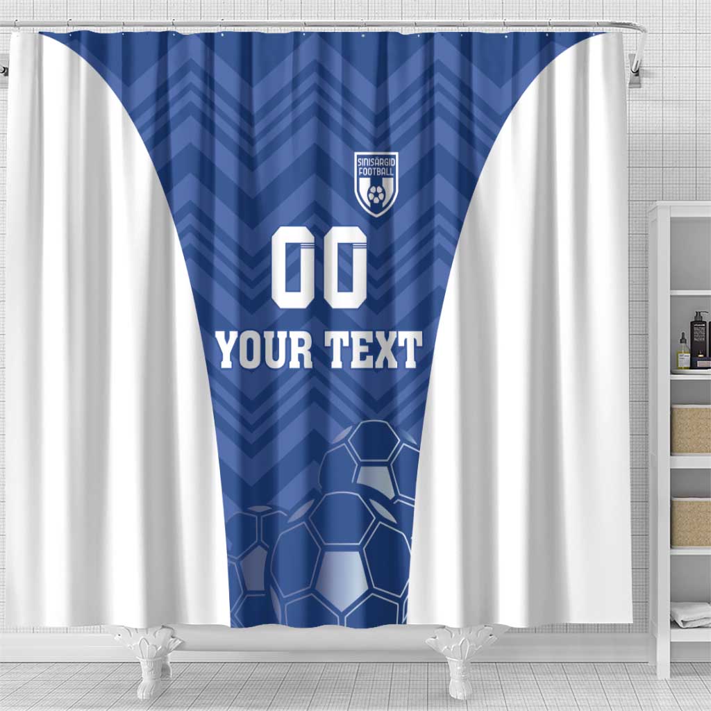 Custom Estonia Football Shower Curtain Eesti Jalgpallikoondis LT18