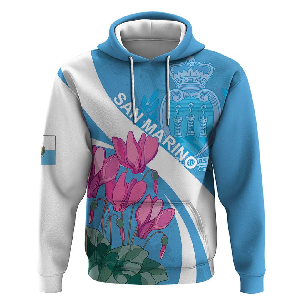 Personalized San Marino Hoodie Libertas Cyclamen Flowers LT18