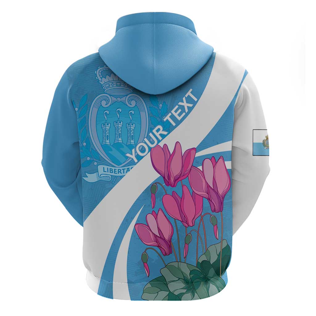 Personalized San Marino Hoodie Libertas Cyclamen Flowers LT18
