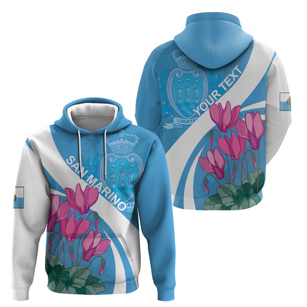 Personalized San Marino Hoodie Libertas Cyclamen Flowers LT18