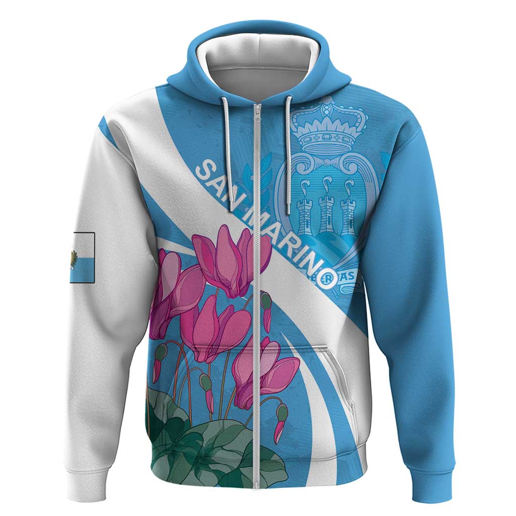 Personalized San Marino Hoodie Libertas Cyclamen Flowers LT18