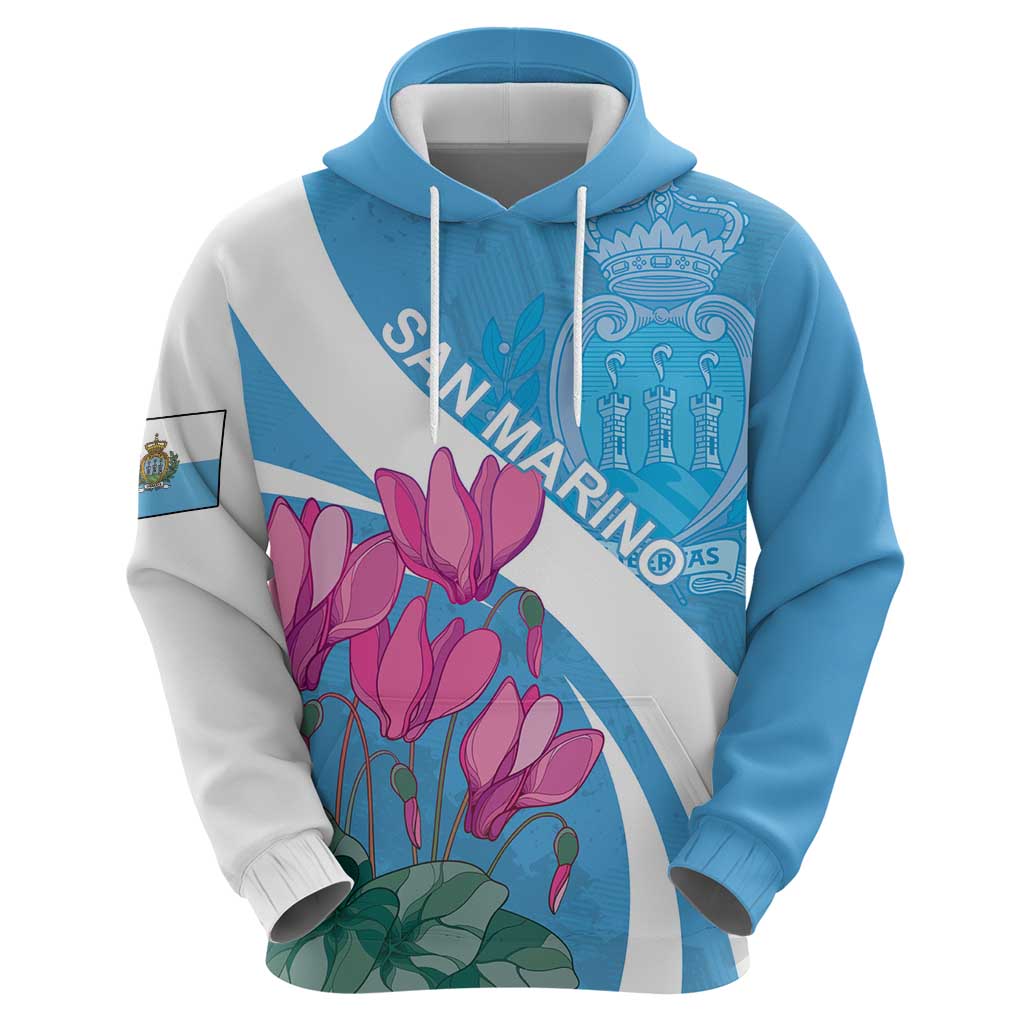 Personalized San Marino Hoodie Libertas Cyclamen Flowers LT18