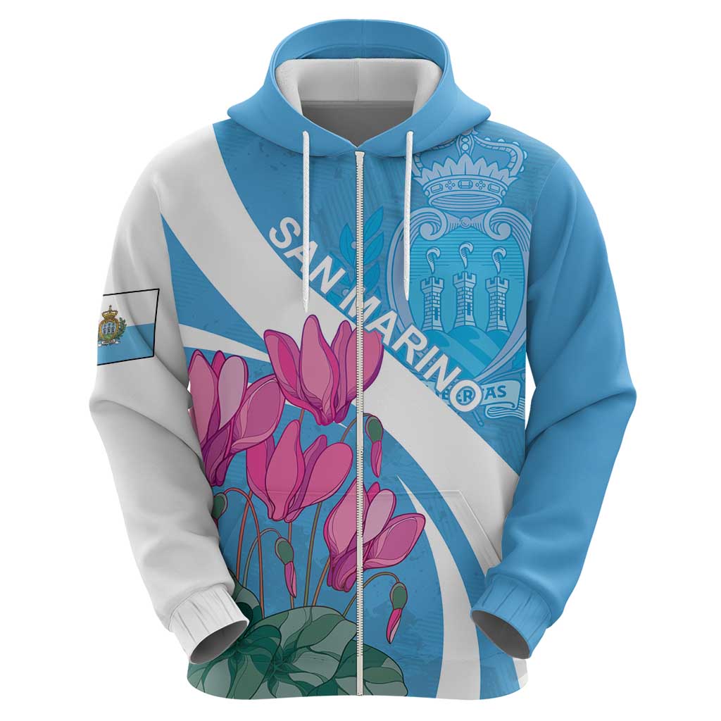 Personalized San Marino Hoodie Libertas Cyclamen Flowers LT18