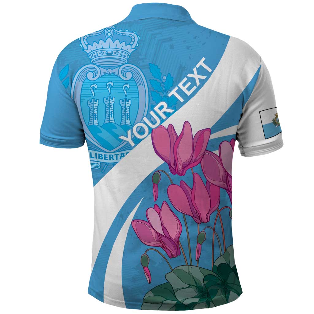 Personalized San Marino Polo Shirt Libertas Cyclamen Flowers LT18