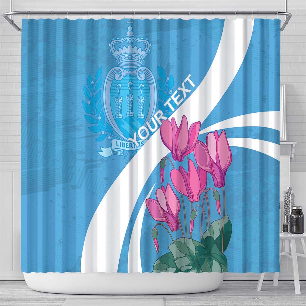 Personalized San Marino Shower Curtain Libertas Cyclamen Flowers LT18