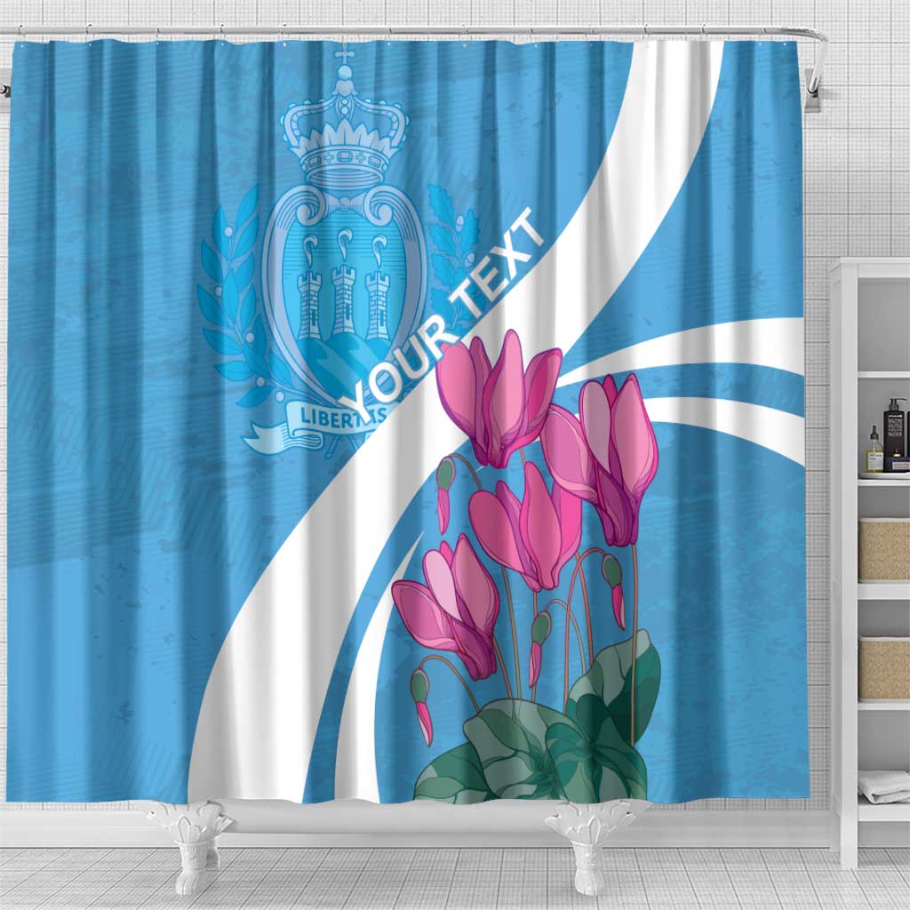 Personalized San Marino Shower Curtain Libertas Cyclamen Flowers LT18