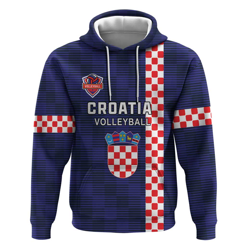 Custom Croatia Volleyball Hoodie Go Champions Sahovnica LT18
