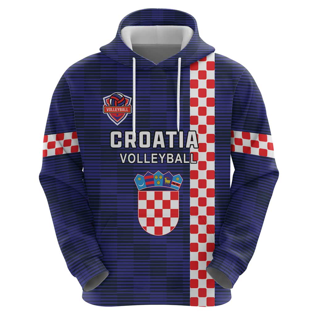 Custom Croatia Volleyball Hoodie Go Champions Sahovnica LT18