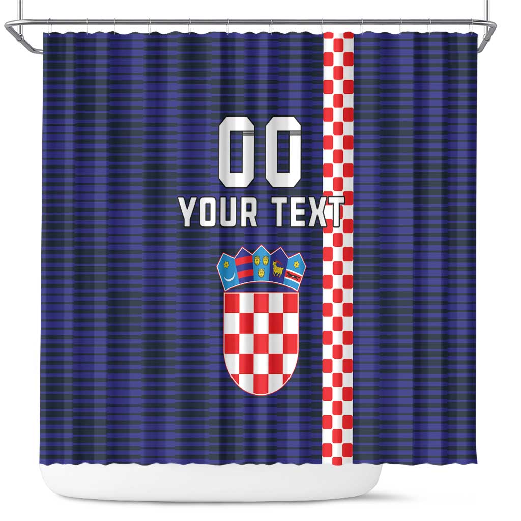 Custom Croatia Volleyball Shower Curtain Go Champions Sahovnica LT18