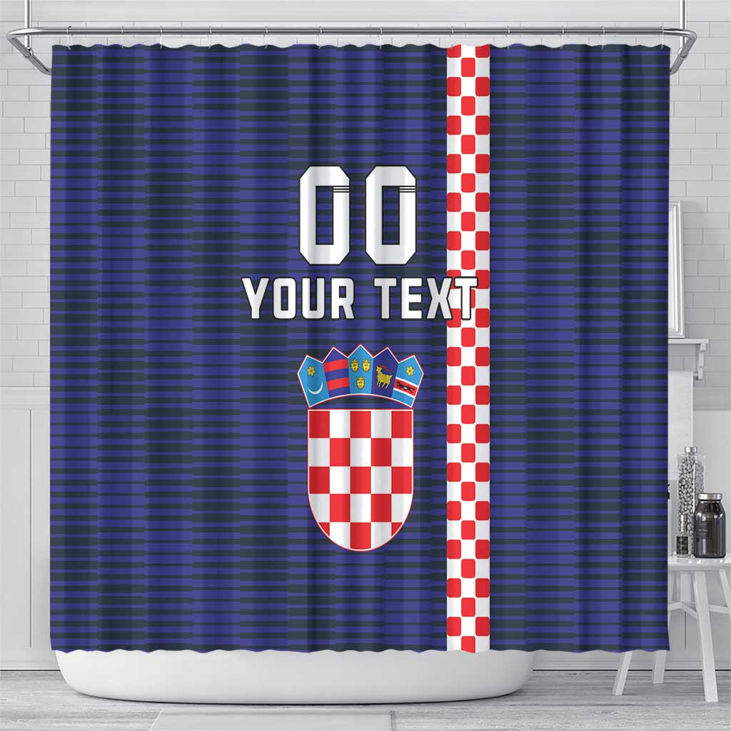 Custom Croatia Volleyball Shower Curtain Go Champions Sahovnica LT18