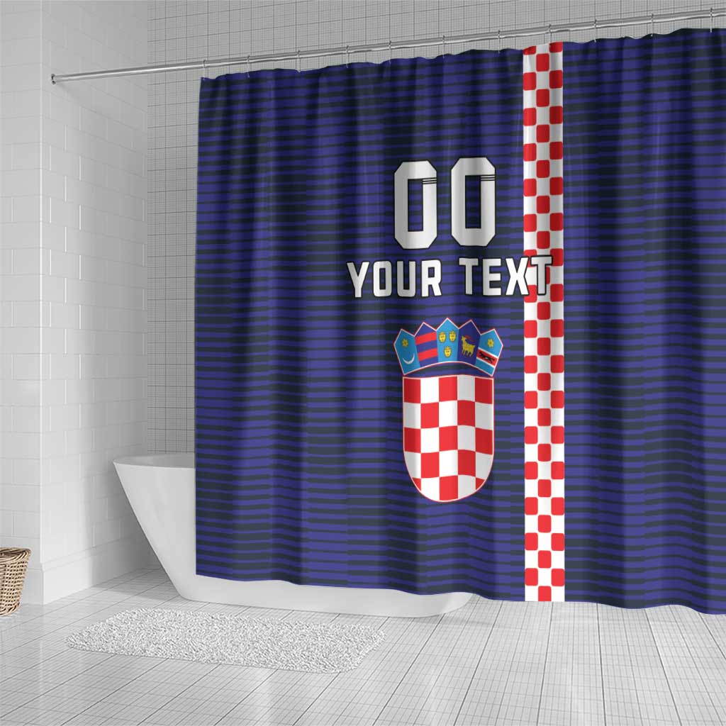 Custom Croatia Volleyball Shower Curtain Go Champions Sahovnica LT18