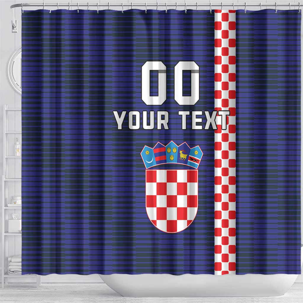 Custom Croatia Volleyball Shower Curtain Go Champions Sahovnica LT18