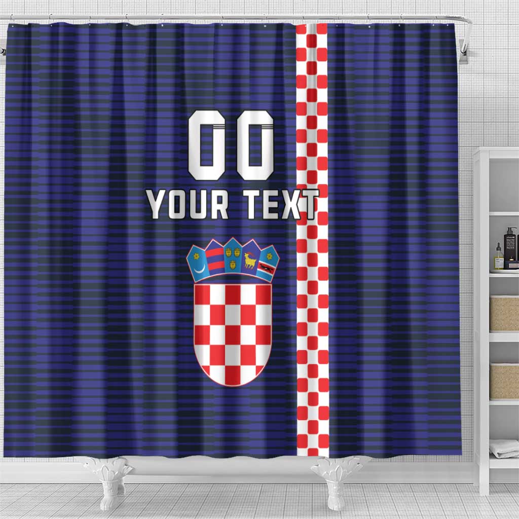Custom Croatia Volleyball Shower Curtain Go Champions Sahovnica LT18