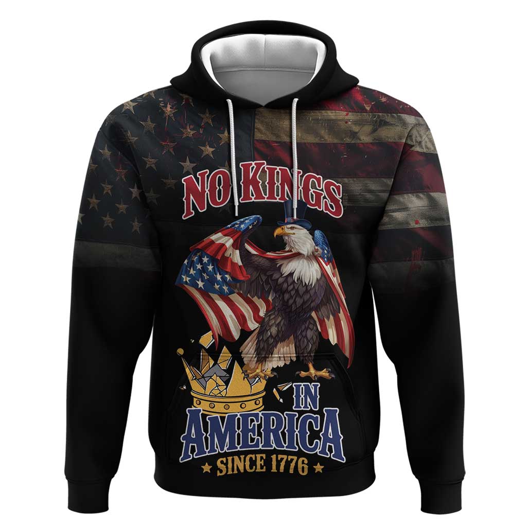 No Kings In America Since 1776 Hoodie Eagle Crushing Crown LT18