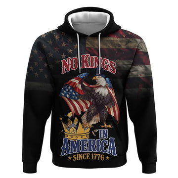 No Kings In America Since 1776 Hoodie Eagle Crushing Crown LT18