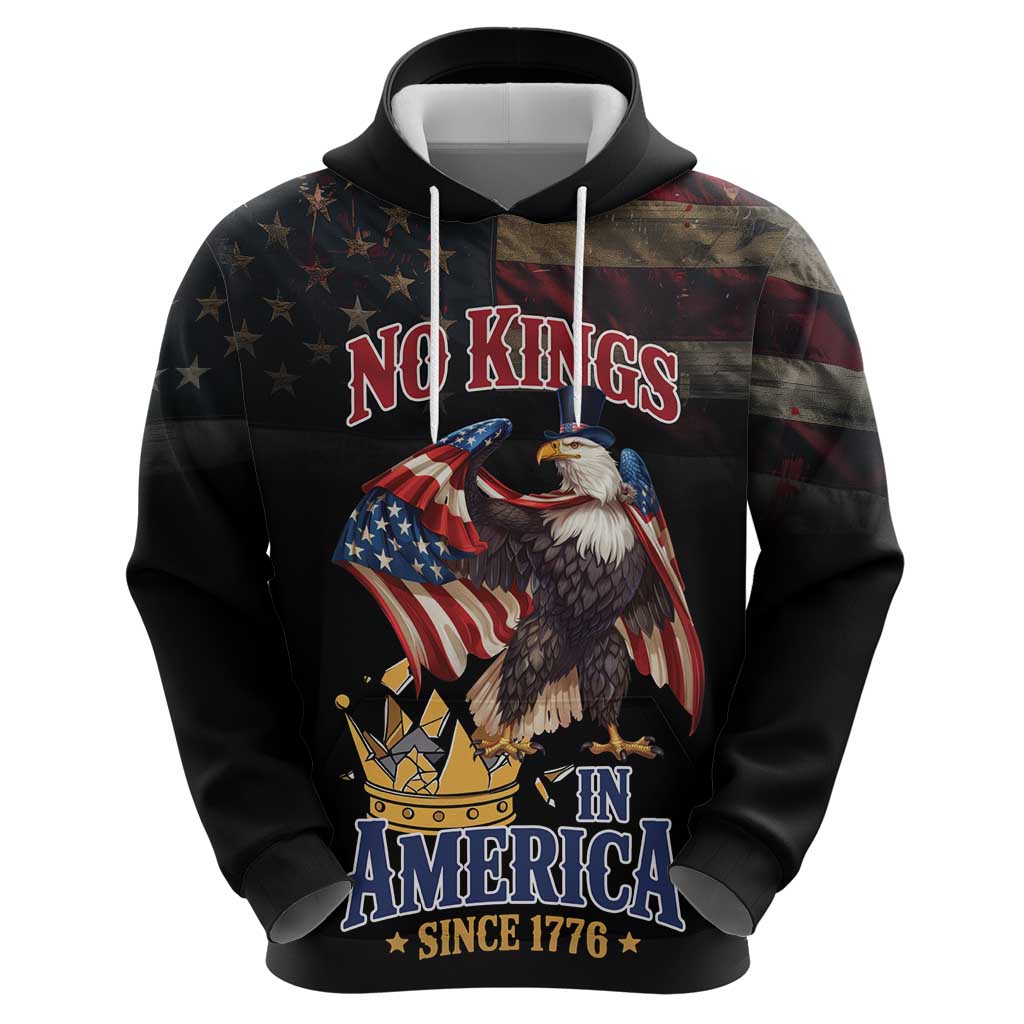 No Kings In America Since 1776 Hoodie Eagle Crushing Crown LT18