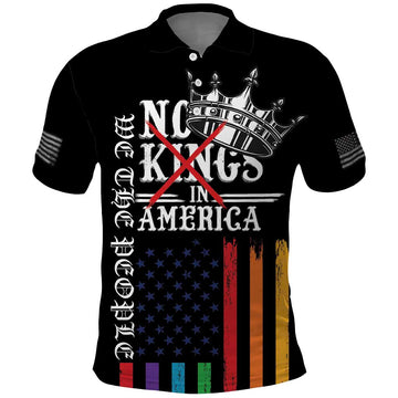 No Kings In America LGBT Polo Shirt We the People Say No LT18