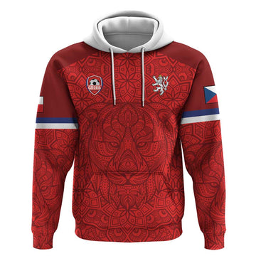 Custom Czech Republic Football Red Version Hoodie Go Champion Sporty Style LT18