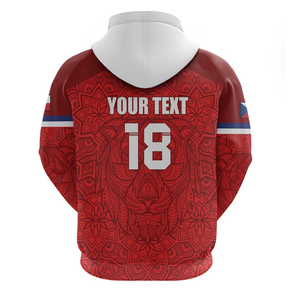 Custom Czech Republic Football Red Version Hoodie Go Champion Sporty Style LT18