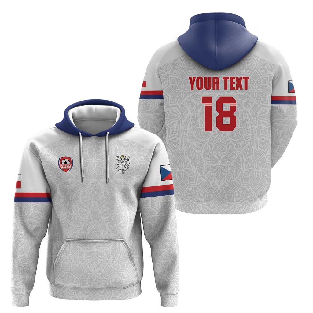 Custom Czech Republic Football White Version Hoodie Go Champion Sporty Style LT18