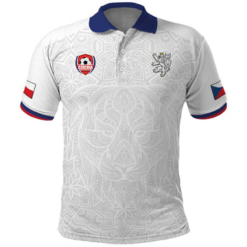 Custom Czech Republic Football White Version Polo Shirt Go Champion Sporty Style LT18