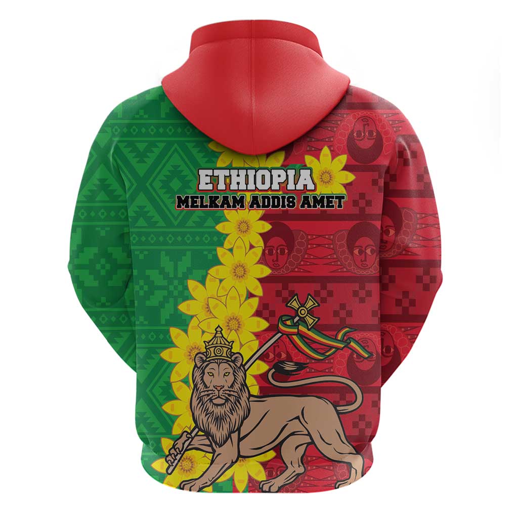 Ethiopia Enkutatash Melkam Addis Amet Hoodie With Bidens Macroptera LT18