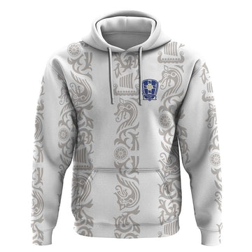 Custom York Minstrel Spirit Hoodie Norse Viking Pattern White Version LT18