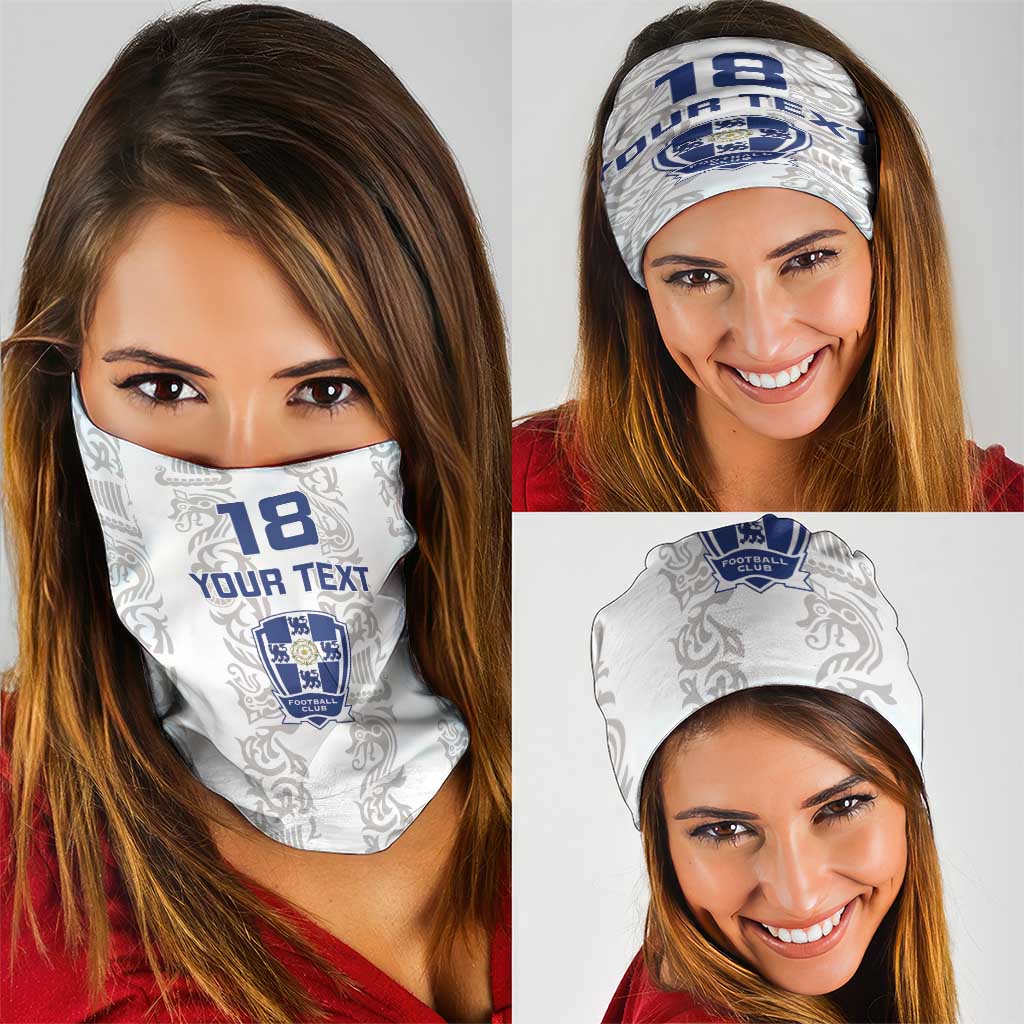 Custom York Minstrel Spirit Neck Gaiter Norse Viking Pattern White Version LT18