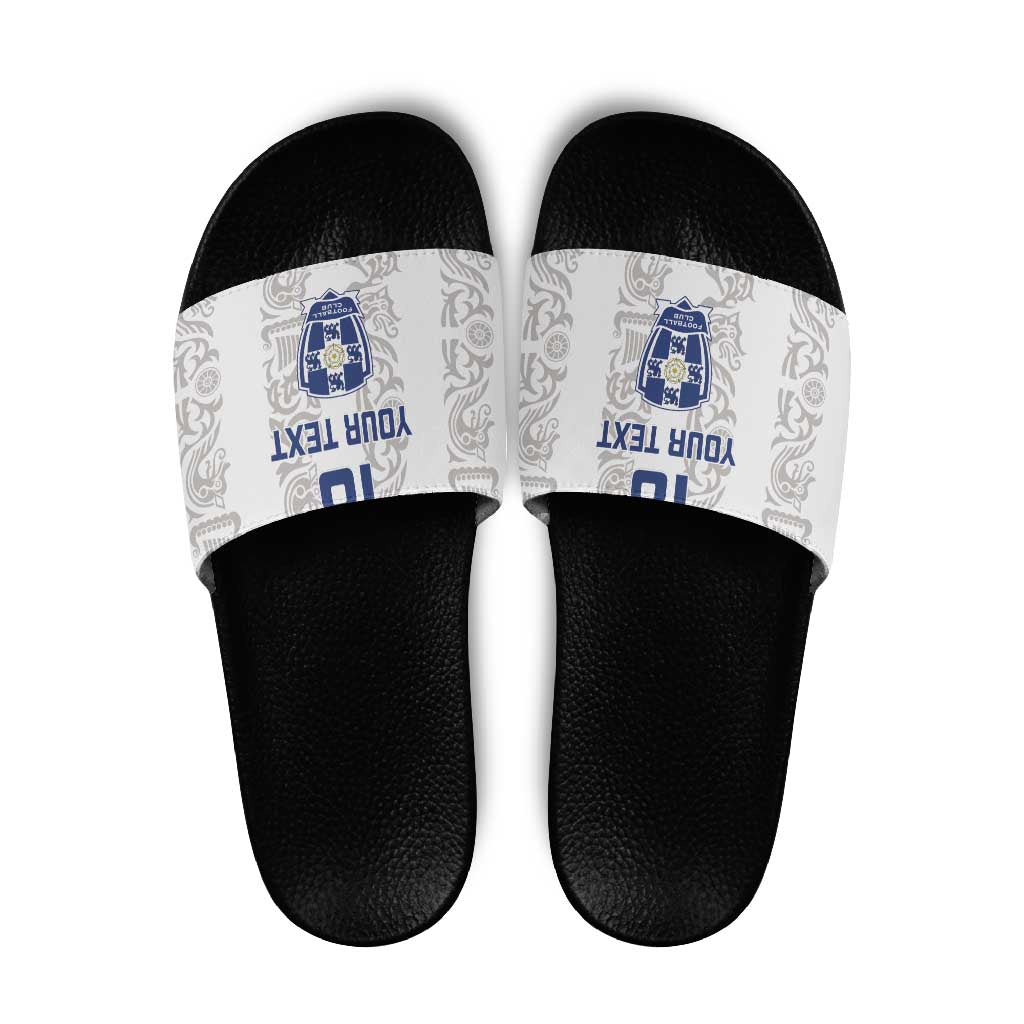 Custom York Minstrel Spirit Slide Sandals Norse Viking Pattern White Version LT18