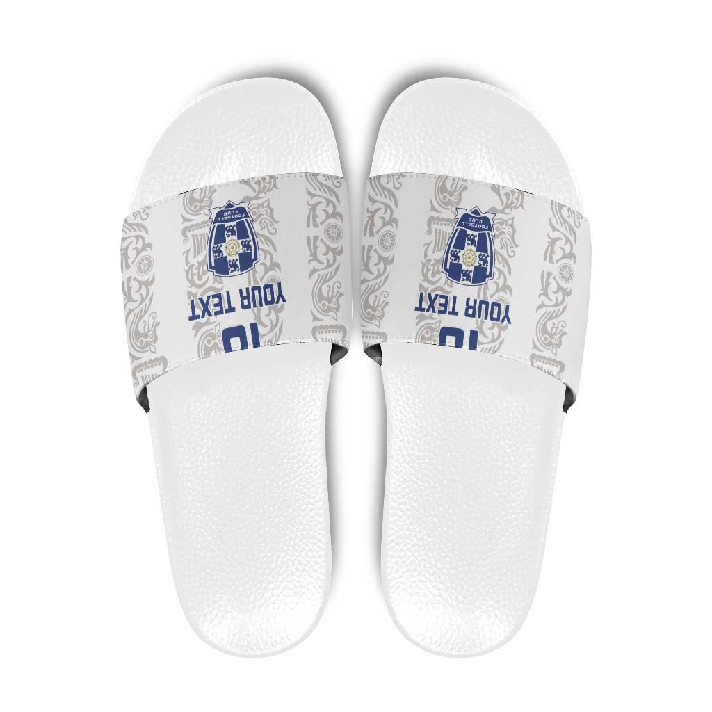 Custom York Minstrel Spirit Slide Sandals Norse Viking Pattern White Version LT18