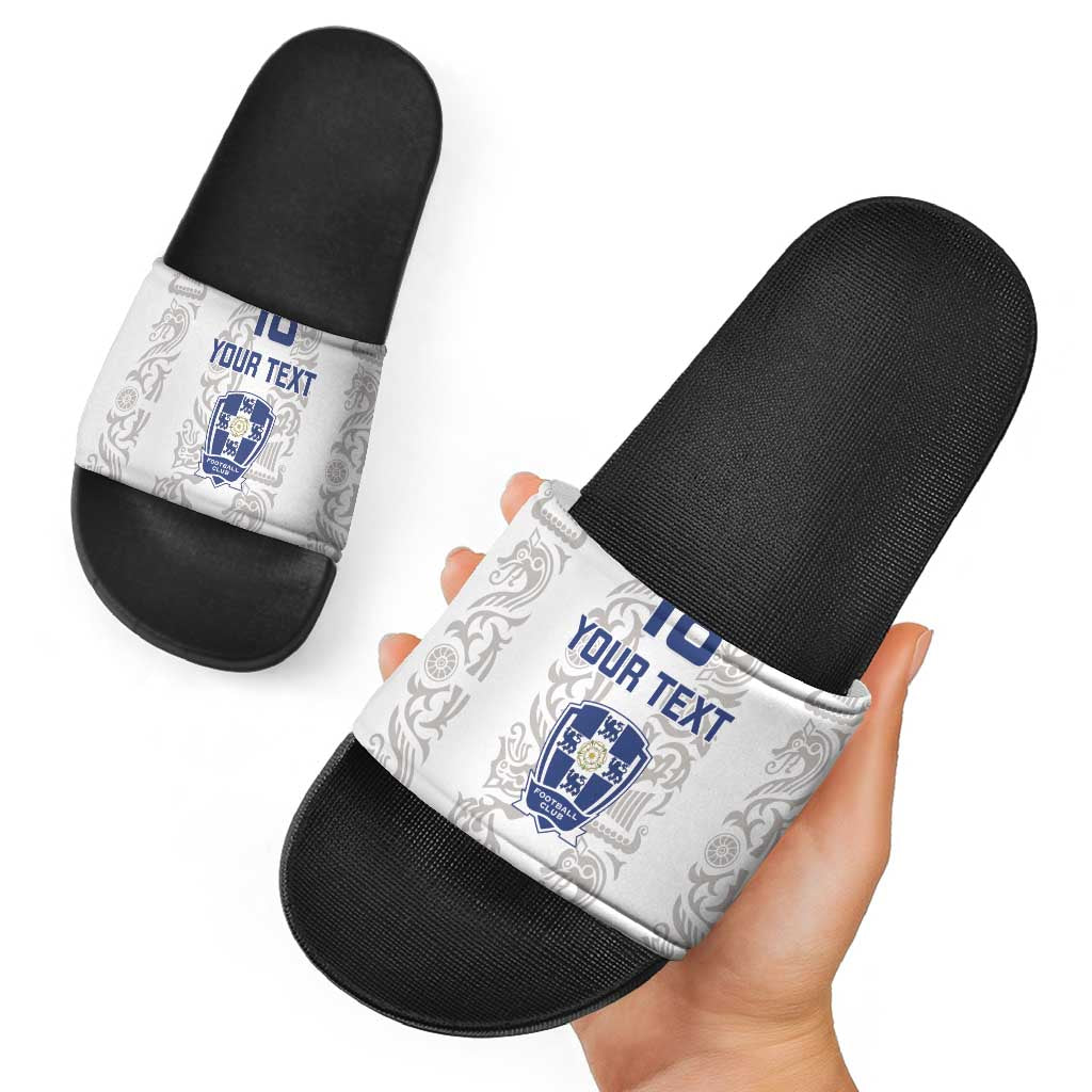 Custom York Minstrel Spirit Slide Sandals Norse Viking Pattern White Version LT18