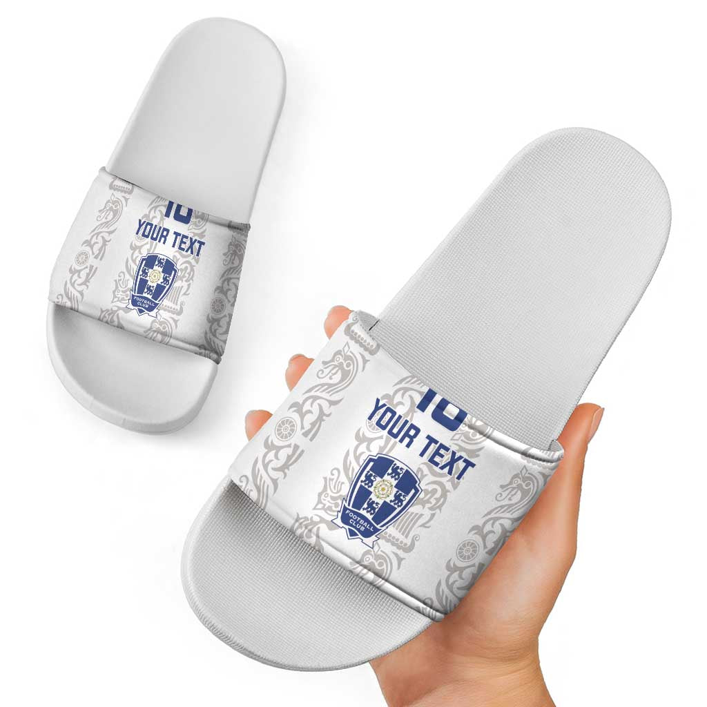 Custom York Minstrel Spirit Slide Sandals Norse Viking Pattern White Version LT18