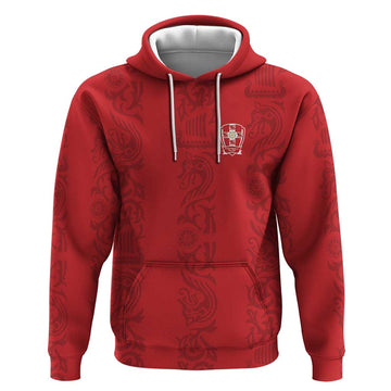 Custom York Minstrel Spirit Hoodie Norse Viking Pattern Red Version LT18
