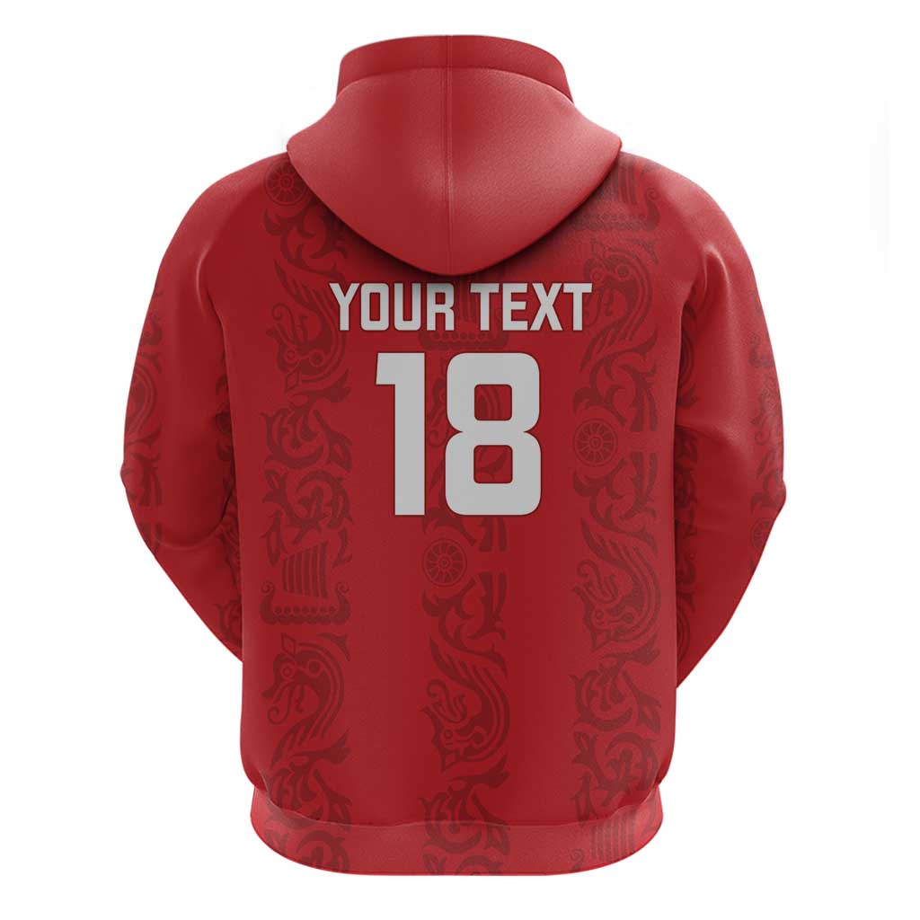 Custom York Minstrel Spirit Hoodie Norse Viking Pattern Red Version LT18